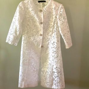 Chetta B Sheer Jacquard Dress Coat